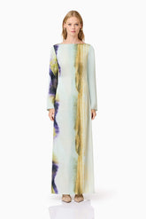 CURAAE Willow Satin Maxi Dress In Blue