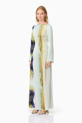 CURAAE Willow Satin Maxi Dress In Blue