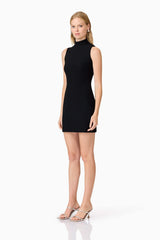CURAAE Amyra Textured Stretch Mini Dress In Black