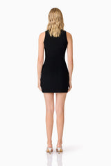 CURAAE Amyra Textured Stretch Mini Dress In Black
