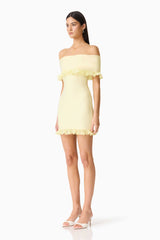 CURAAE Catiana Mini Dress in Yellow