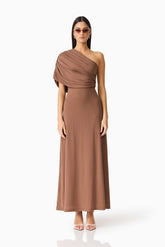 CURAAE Gizelle Maxi Dress in Brown