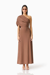 CURAAE Gizelle Maxi Dress in Brown