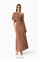 CURAAE Gizelle Maxi Dress in Brown