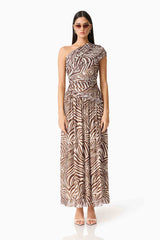 CURAAE Arabelle Maxi Dress in Zebra Print