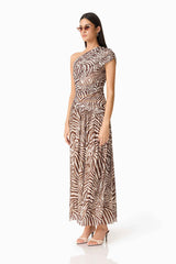 CURAAE Arabelle Maxi Dress in Zebra Print