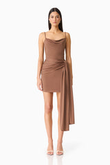 CURAAE Gizelle Mini Dress in Brown