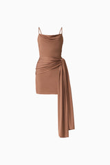 CURAAE Gizelle Mini Dress in Brown