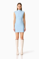 CURAAE Sacha Mini Dress in Baby Blue