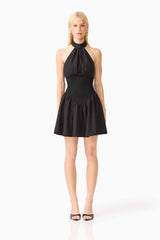 CURAAE Amaris Halter Mini Dress in Black