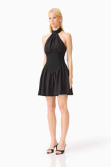 CURAAE Amaris Halter Mini Dress in Black