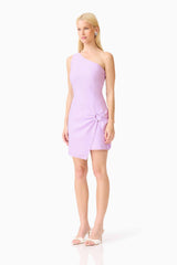 CURAAE Rafaella One Shoulder Mini Dress in Purple