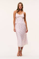 Castle Floral Satin Maxi Skirt