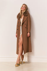 Char Faux Fur Collar Wool Coat