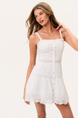 Charlize Cotton Mini Dress - OPTIC WHITE