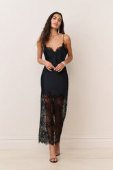 Circe Satin Lace Maxi Dress