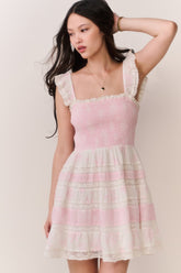 Colbera Mixed Print Cotton Mini Dress