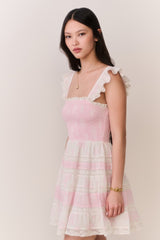 Colbera Mixed Print Cotton Mini Dress
