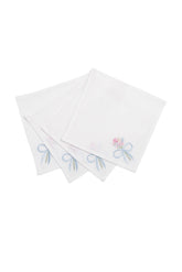 Bow Cocktail Napkins Set Of 4- SUMMER BLUES