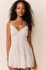 Azar Cotton Bandana Eyelet Mini Dress