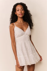 Azar Cotton Bandana Eyelet Mini Dress