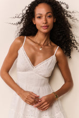 Azar Cotton Bandana Eyelet Mini Dress