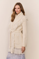 Daphira Fringe Alpaca Wrap Cardigan