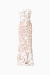 Tiana Floral Maxi Dress in White