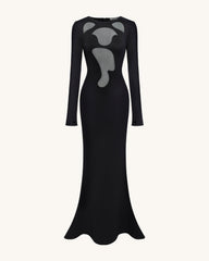 Ava Cutout Bodycon Gown - Black