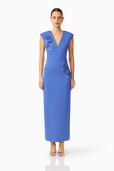 Talitha Column Maxi Dress in Cornflower Blue