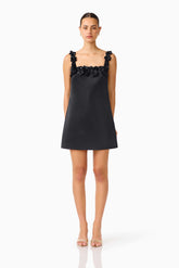 Lucetta Shift Mini Dress in Black