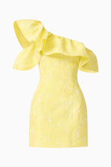 Luella One Shoulder Mini Dress in Yellow