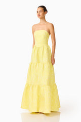 Luella Strapless Gown in Yellow
