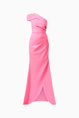 Klara One Shoulder Gown in Pink