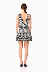 Jolie Floral Mini Dress in Black
