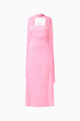 Calista Neck Scarf Gown in Pink