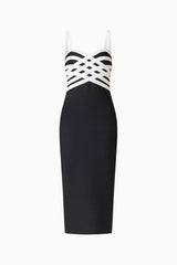 Ninette Coulum Midi Dress in Black & White