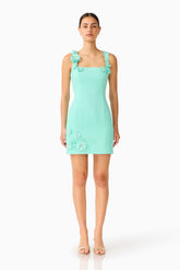 Trompe 3D Mini Dress in Mint Green