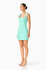 Trompe 3D Mini Dress in Mint Green