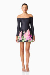 Azelie Off The Shoulder Mini Dress in Black