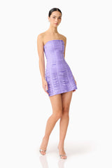 Alya Strapless Mini Dress in Purple