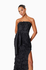 Megan Strapless Maxi Gown In Black