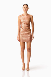 Rhian Fitted Mini Dress in Orange
