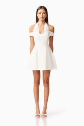 Ruby Halter Mini Dress in White
