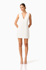 Livia Shift Mini Dress in White