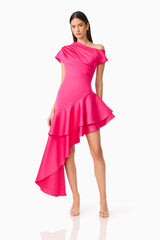 Livia Asymmetrical Gown in Pink