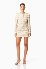 Ashlyn Tweed Jacket in Gold & White