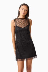 Margot Party Shift Mini Dress in Black