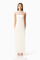 Margot Satin Gown in White