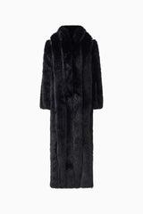 Lux Faux Fur Coat in Black